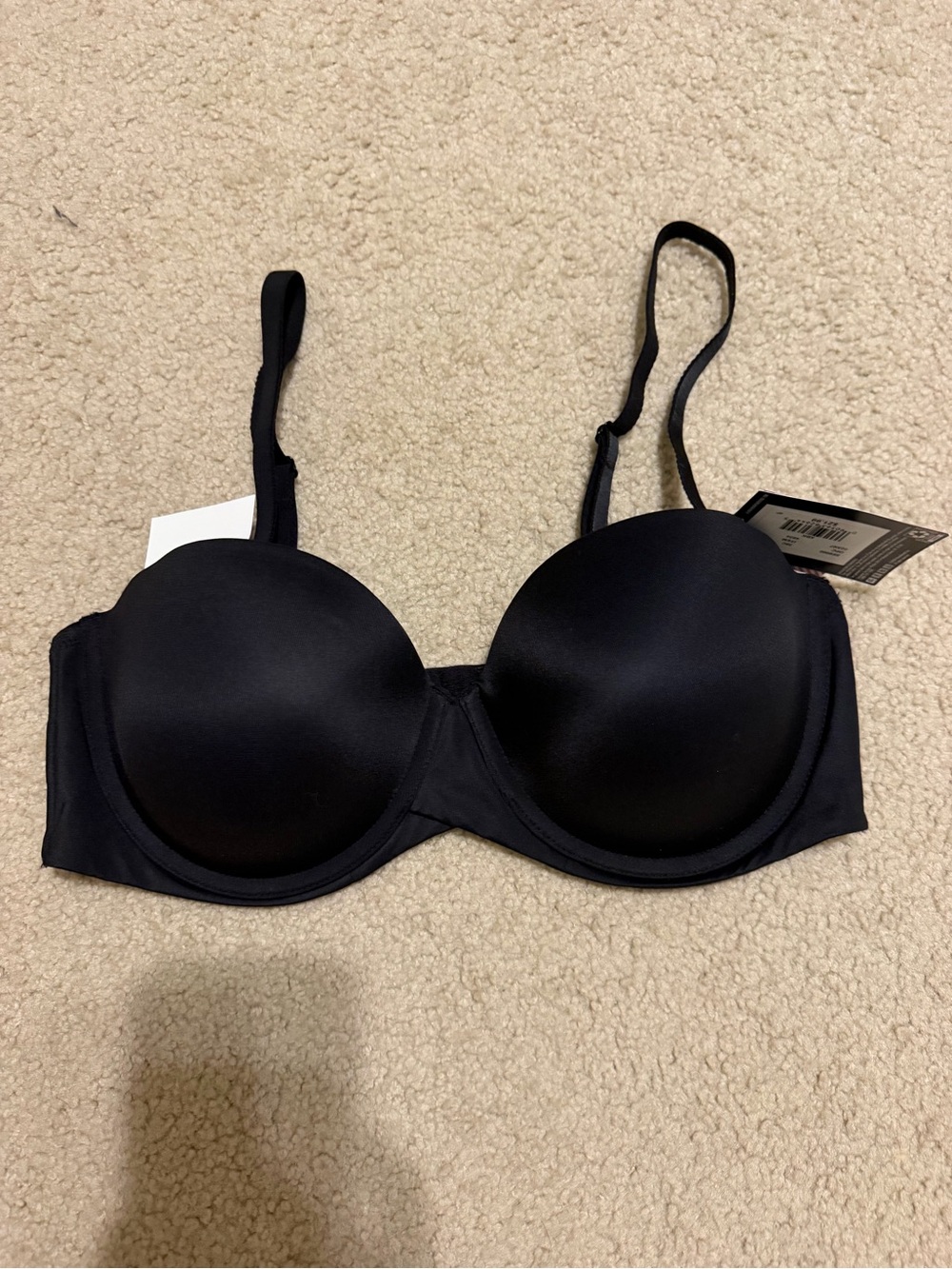 Maidenform Stay Put Strapless underwire Bra 38C Black stay up power band